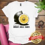 lemon bright bold tangy t shirt white