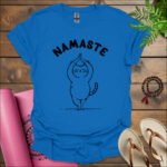 namaste cat t shirt royal