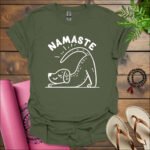 namaste dog t shirt military green