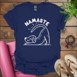namaste dog t shirt navy