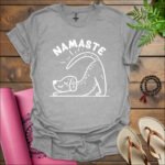 namaste dog t shirt sport grey