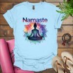 namaste t shirt light blue