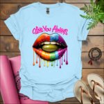 olive you always t shirt light blue