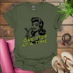 one step at a time t shirt military green