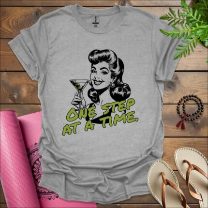 one step at a time t shirt sport grey