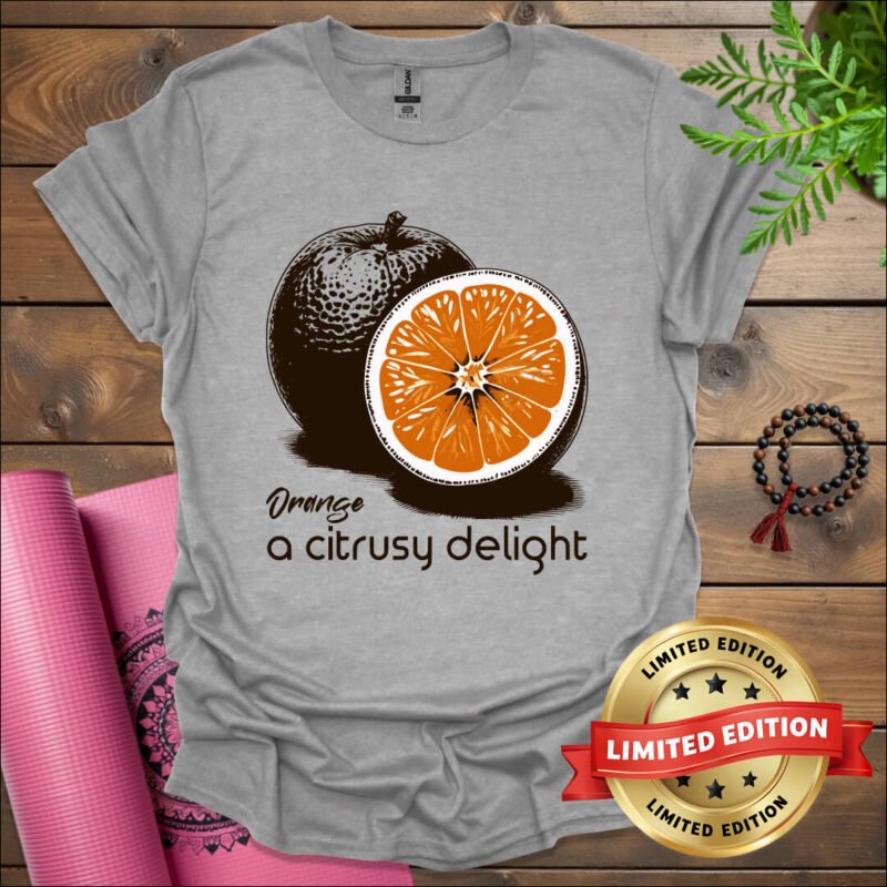 orange a citrusy delight t shirt sport grey