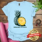 pineapple sunshine in a bite t shirt light blue