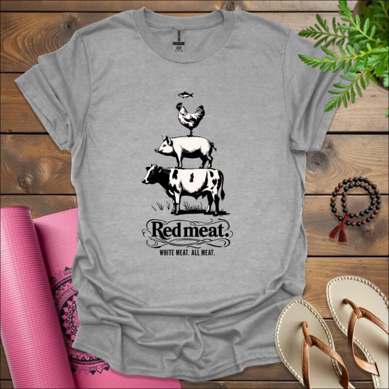 red meat white meat all meat t shirt sport grey