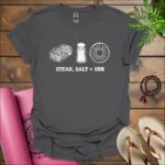 steak salt sun t shirt charcoal
