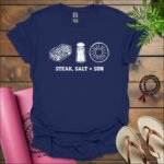 steak salt sun t shirt navy