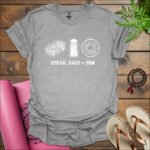 steak salt sun t shirt sport grey
