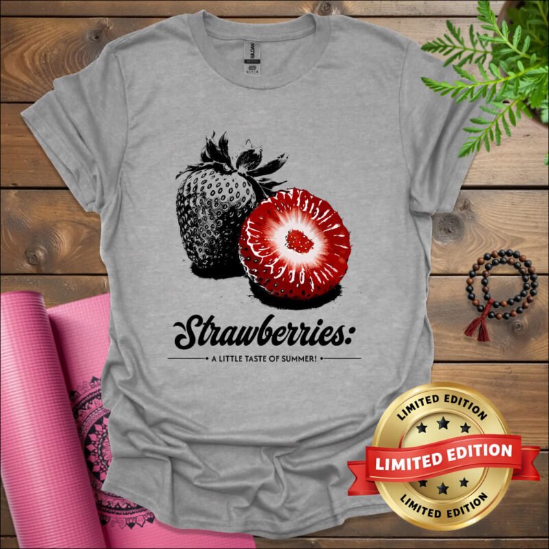 strawberries a little taste of summer t shirt sport grey 1
