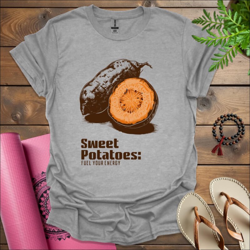 sweet potatoes fuel your energy t shirt sport grey
