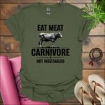 v2 eat meat not vegetables t shirt military green