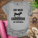 v2 eat meat not vegetables t shirt sport grey