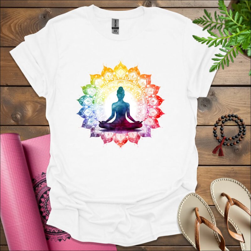 vibrant yoga t shirt white