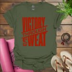 victory through sweat t shirt military green