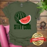 watermelon stay cool t shirt military green