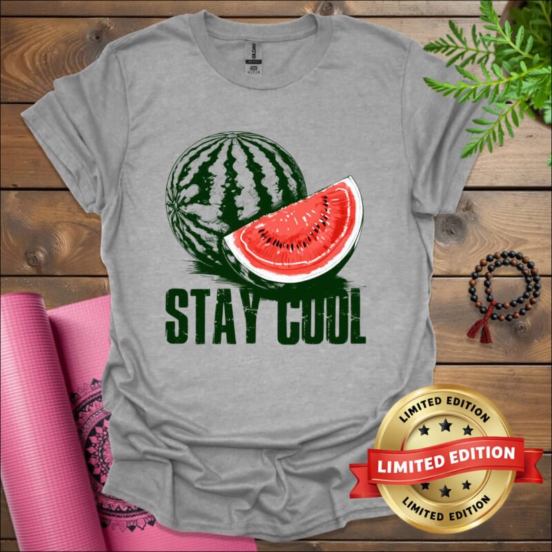 watermelon stay cool t shirt sport grey
